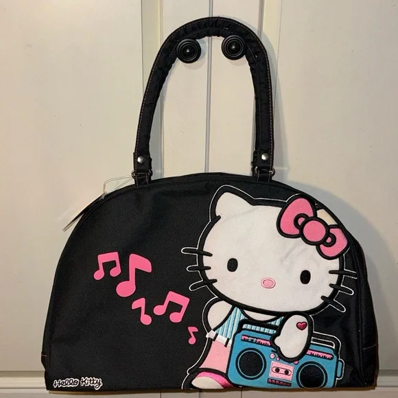 Sanrio HELLO KITTY Boston Bag Bowler Type Shoulder Bag New w/ Tags Y2K Sanrio - Picture 1 of 17